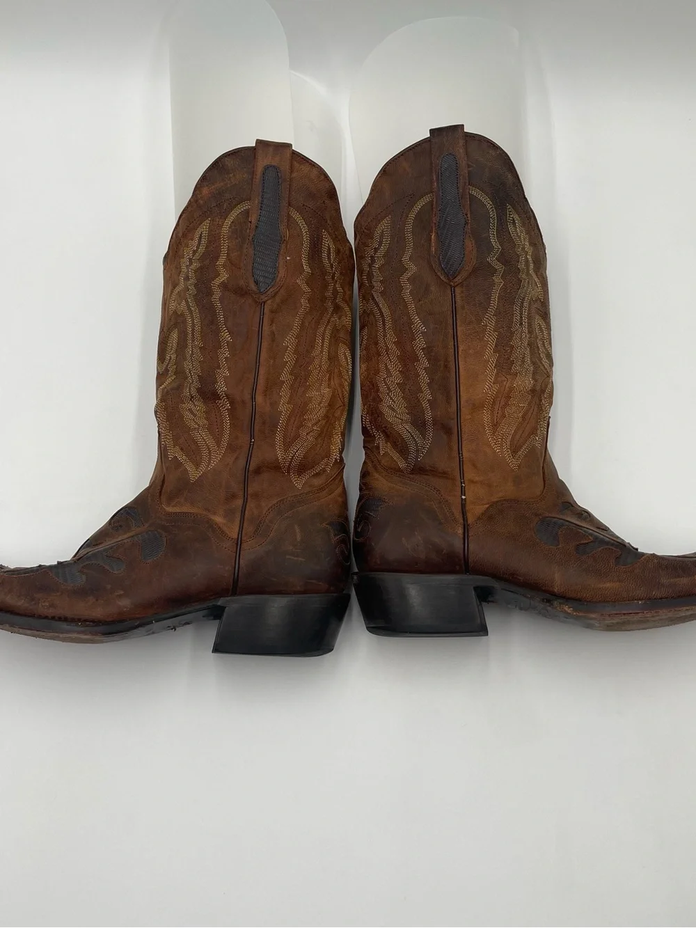 JB Dillon Mens Genuine Brown Goat Leather Western Boots Size 10D JBM2213 - Picture 9 of 14